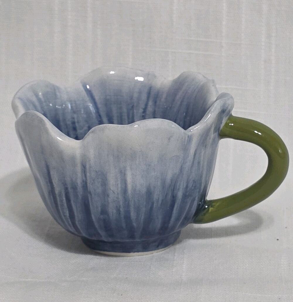 Vintage Jackel Purple Tulip Flower Mug Cup Votive Candle Holder Spring Decor